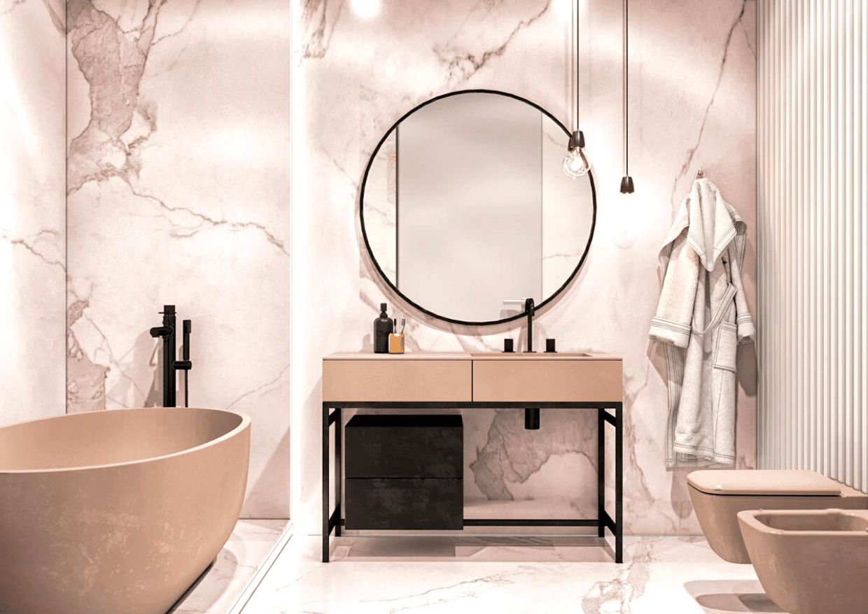 bathroom design using ceramondo tiles